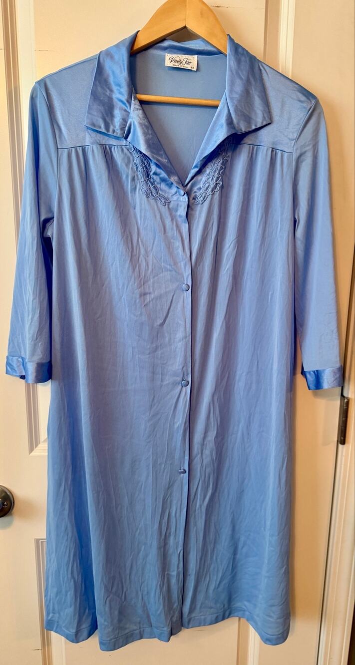 Vintage Vanity Fair Blue Housecoat – Medium